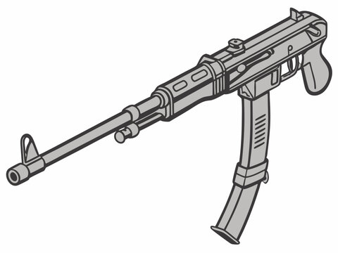 MP40 gun vector isolated on white background 
