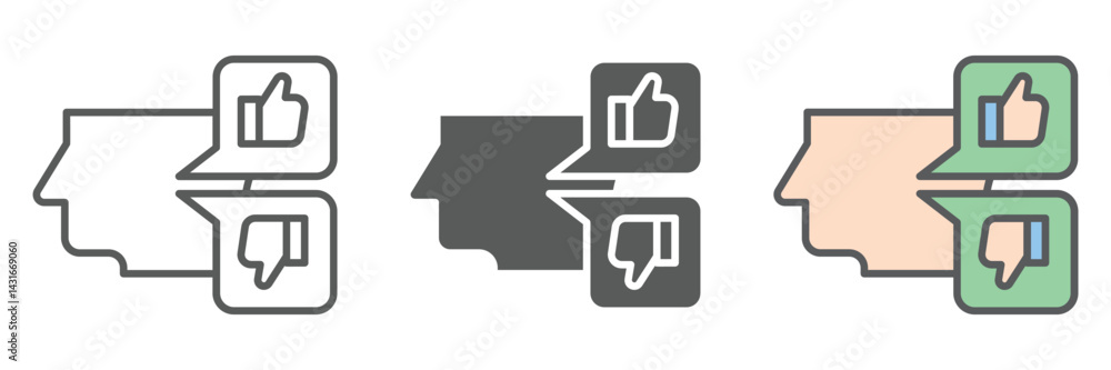 Poster responsibility icons set – vector illustrations in multiple styles