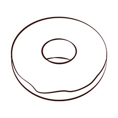 Donut round outline icon. Vector