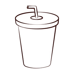 Soda cup with straw. Vector