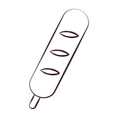 Corn dog in outline style. Vector