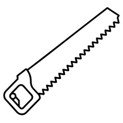 Saw line art vector isolated on white background 