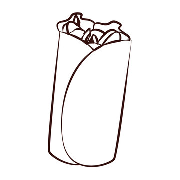 recommend clip art: Burrito wrap outline art. Vector