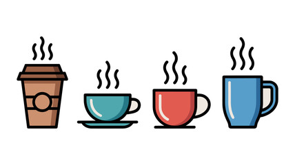 Steaming Cups of Coffee: A visual narrative showcasing a variety of coffee cups, each with its own unique design, releasing delicate plumes of steam.