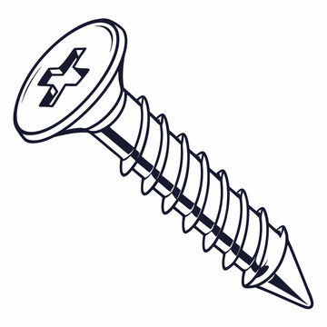 black and white screw detail clip art preview