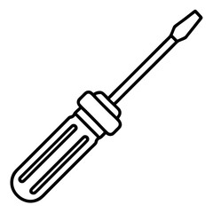 Screwdriver line art vector isolated on white background