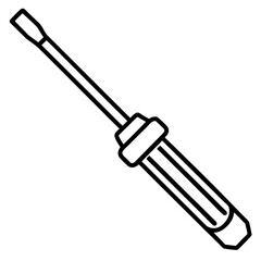 Screwdriver line art vector isolated on white background