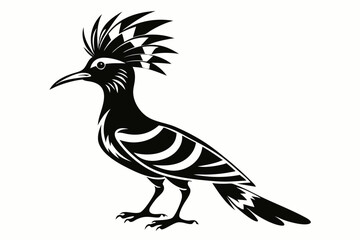 hoopoe sihouette black vector
