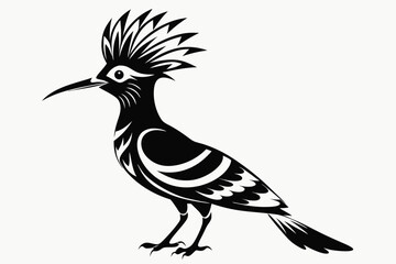 hoopoe sihouette black vector
