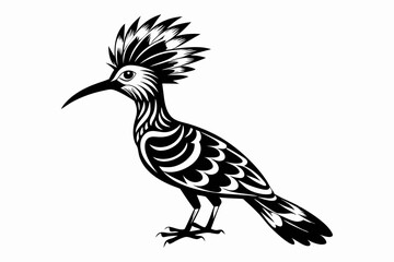 hoopoe sihouette black vector