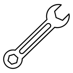 Wrench line art vector isolated on white background 