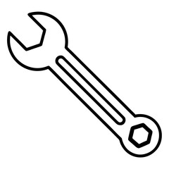 Wrench line art vector isolated on white background 