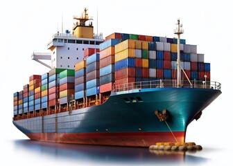 Isolated Cargo Ship for Logistics, Transportation & Shipping Industry