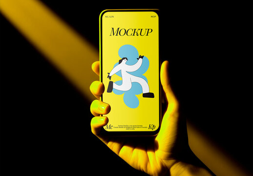 Smartphone Mockup in Dramatic Low-Key Lighting 