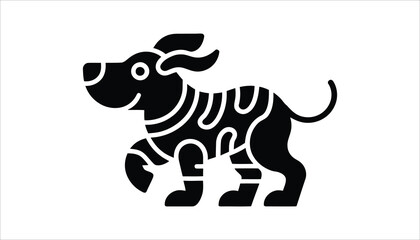 Stylized Dog Silhouette with Geometric Patterns