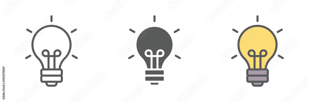 Poster thinking icons set – vector illustrations in multiple styles