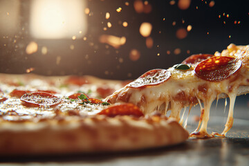 Delicious pepperoni pizza with melted cheese.