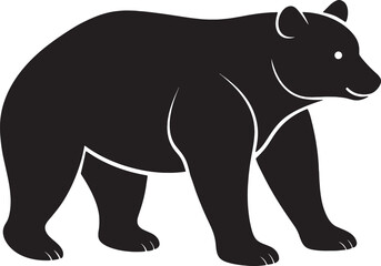 Bear silhouette vector on white background