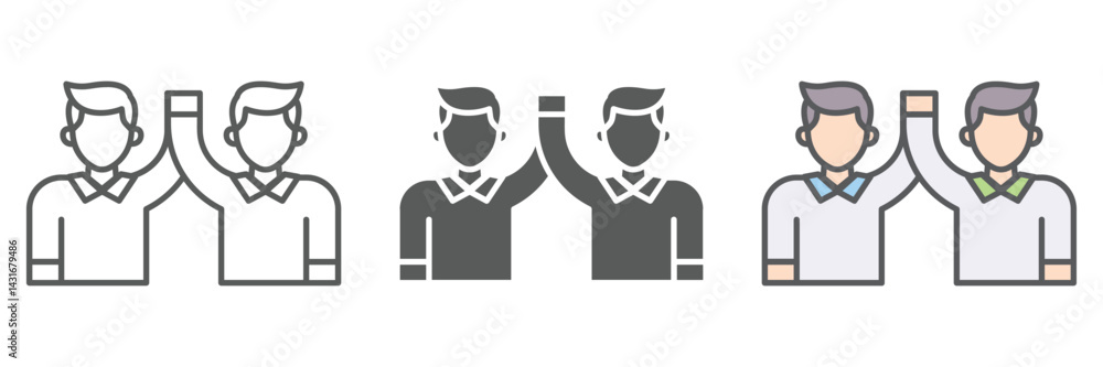 Poster trust icons set – vector illustrations in multiple styles