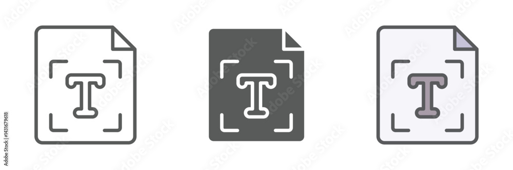 Poster typography icons set – vector illustrations in multiple styles