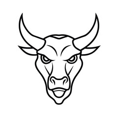 minotaur head aggressive linear detail  line art vector 