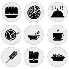 Fast Foods silhouette illustration Design vector Foods icon set kitchen tool