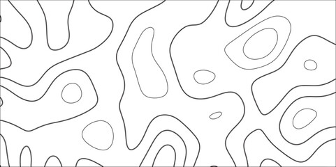 Obraz premium Geography concept vector illustration topo contour grid abstract backdrop. The black on white contours topography stylized height of the lines. Topographic map seamless pattern. 3d paper cut