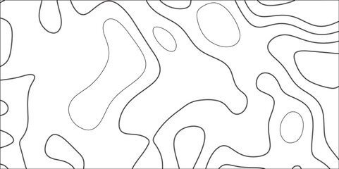 Geography concept vector illustration topo contour grid abstract backdrop. The black on white contours topography stylized height of the lines. Topographic map seamless pattern. 3d paper cut