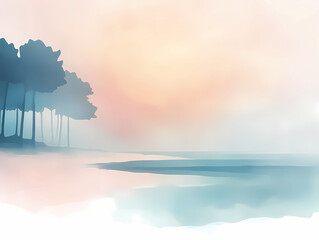 Misty Sunrise Lake Landscape | JPG | 300 DPI