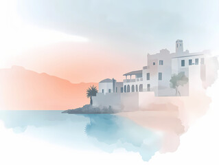 Mediterranean Village Sunrise | JPG | 300 DPI