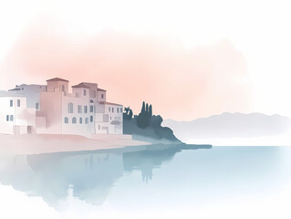 Mediterranean Seaside Houses | JPG | 300 DPI