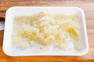 レンチンした玉ねぎのみじん切り