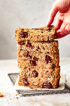 Chocolate tahini zucchini bread vegan and gluten-free