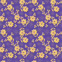 Vintage seamless floral pattern background, abstract leaf flower.
