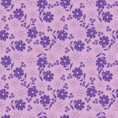 Vintage seamless floral pattern background, abstract leaf flower.