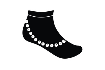 beach anklet with beads vector icon