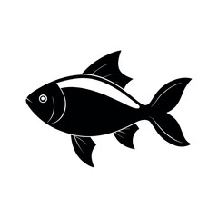 Rainbowfish Black Vector Silhouette Outline