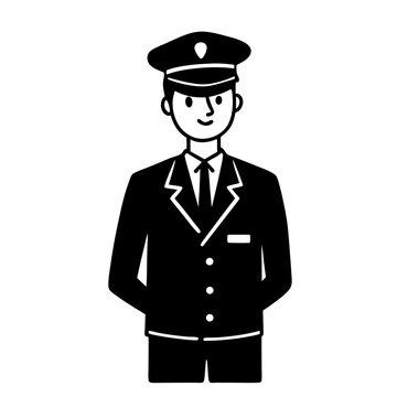recommend clip art: Smiling Doorman In Uniform Icon Graphic Vector Illustration
