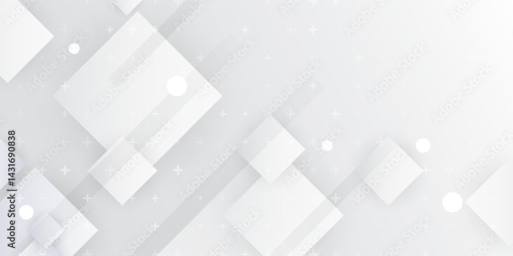Poster white vector illustration modern abstract background with shapes. white vector presentation backgrou