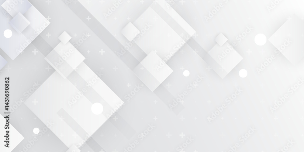 Poster white vector illustration modern abstract background with shapes. white vector presentation backgrou