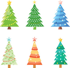 Holiday Season Tree Art Pack  Christmas Clipart Collection with Variety of Shapes and Styles

