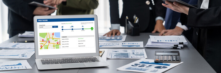 Delivery tracking system for e-commerce and brisk online business to timely goods transportation...