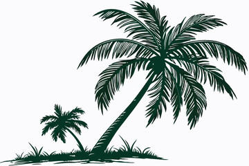 18 Realistic palm tree, isolated on white background, detailed fronds, tall trunk, tropical vegetation, botanical illustration, high resolution, photorealistic, single tree, lush green foliage, symmet