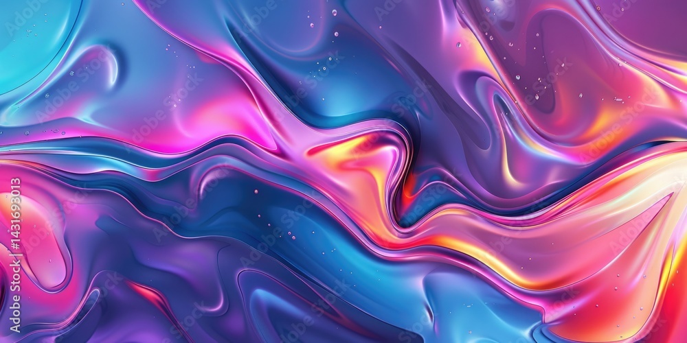 Poster the close up abstract picture of multiple colour mixing in form of liquid together for colourful sha