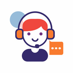 Customer Support Icon Illustration Of Online Assistance And Communication Services
