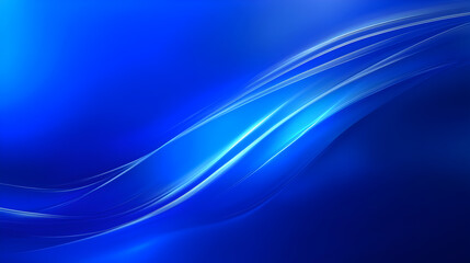 Naklejka premium waves of light flowing across a deep blue gradient background 