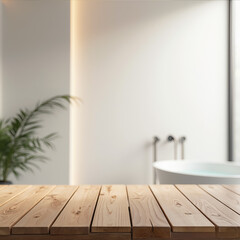 Table in a modern bathroom