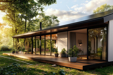 Obraz premium Modern solar paneled home