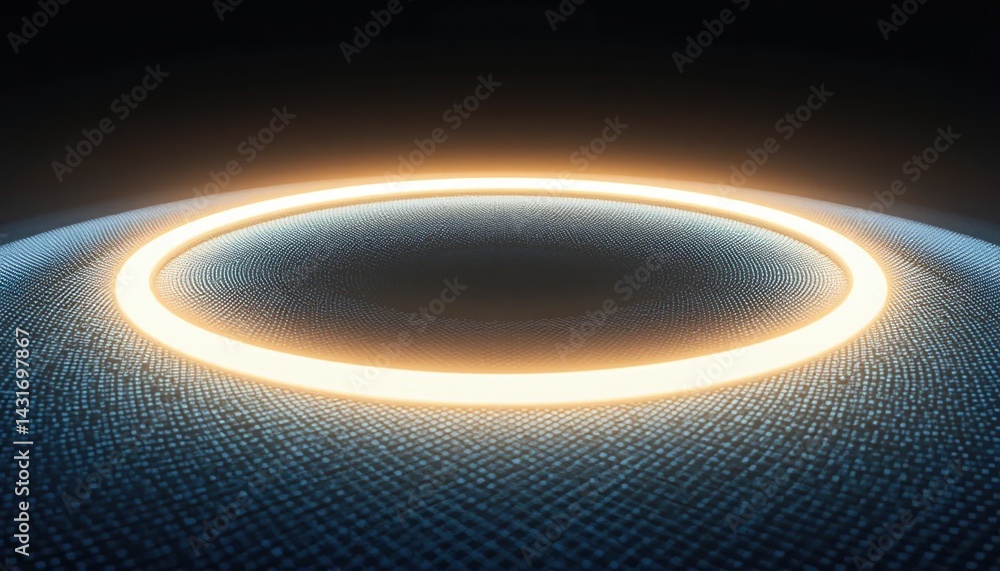 Poster dynamic light ring appearing above a textured surface in a futuristic setting abstract digital art d