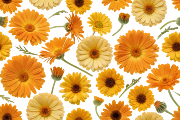 seamless background with calendula flowers
